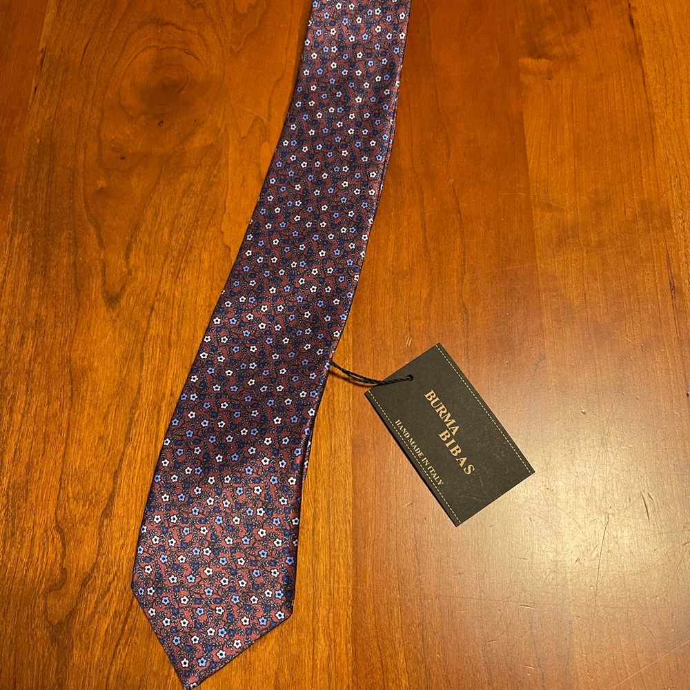 Burma Bibas Purple 100% Silk Tie